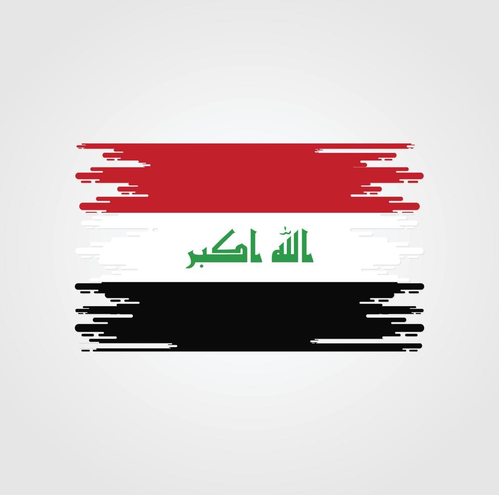 bandeira do iraque com design de estilo pincel aquarela vetor