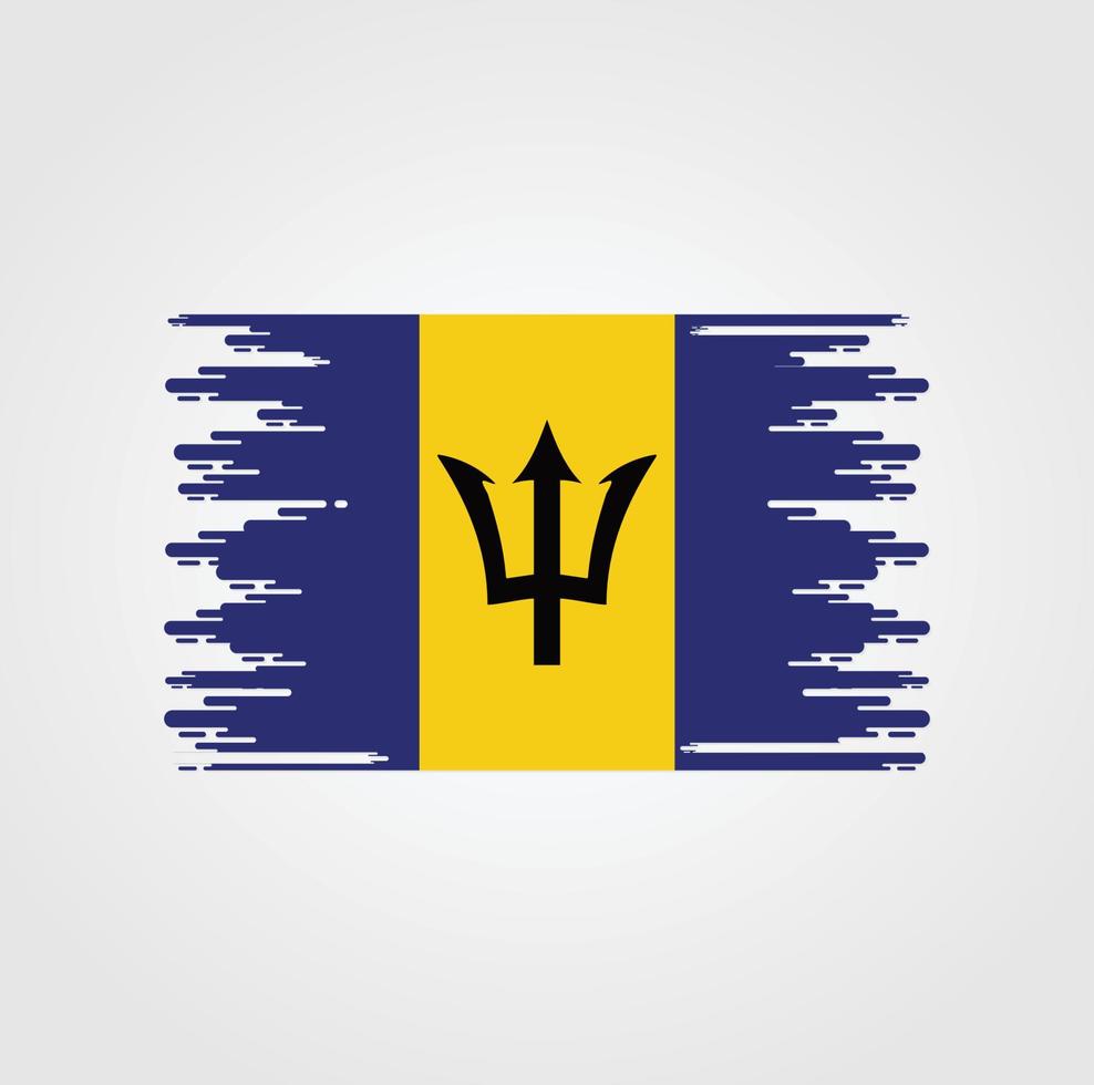 bandeira de barbados com design de estilo pincel aquarela vetor