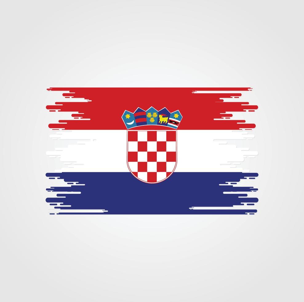 bandeira da croácia com design de estilo pincel aquarela vetor
