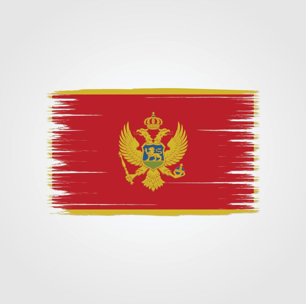 bandeira de montenegro com pincel estilo vetor