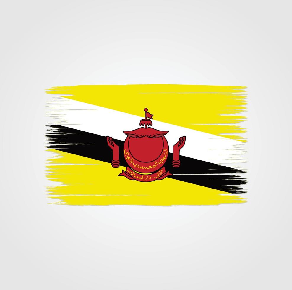 bandeira do brunei com pincel vetor