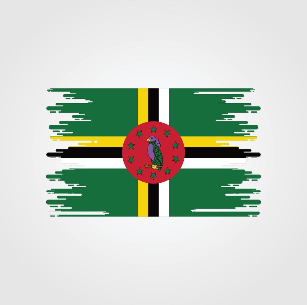 bandeira dominica com design de estilo pincel aquarela vetor