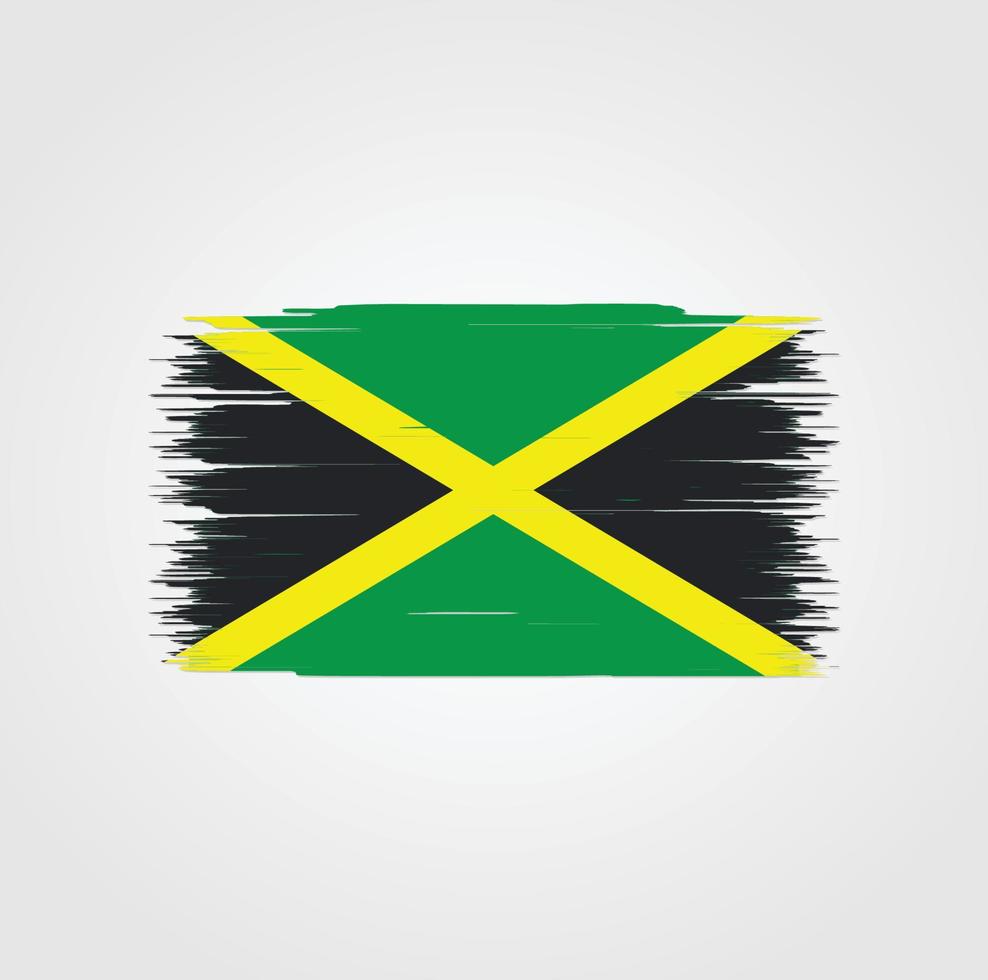 bandeira da jamaica com estilo de pincel vetor