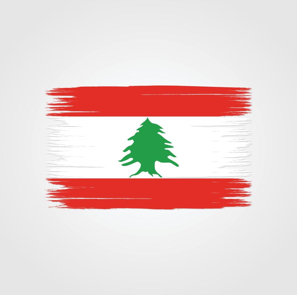 bandeira do Líbano com pincel vetor