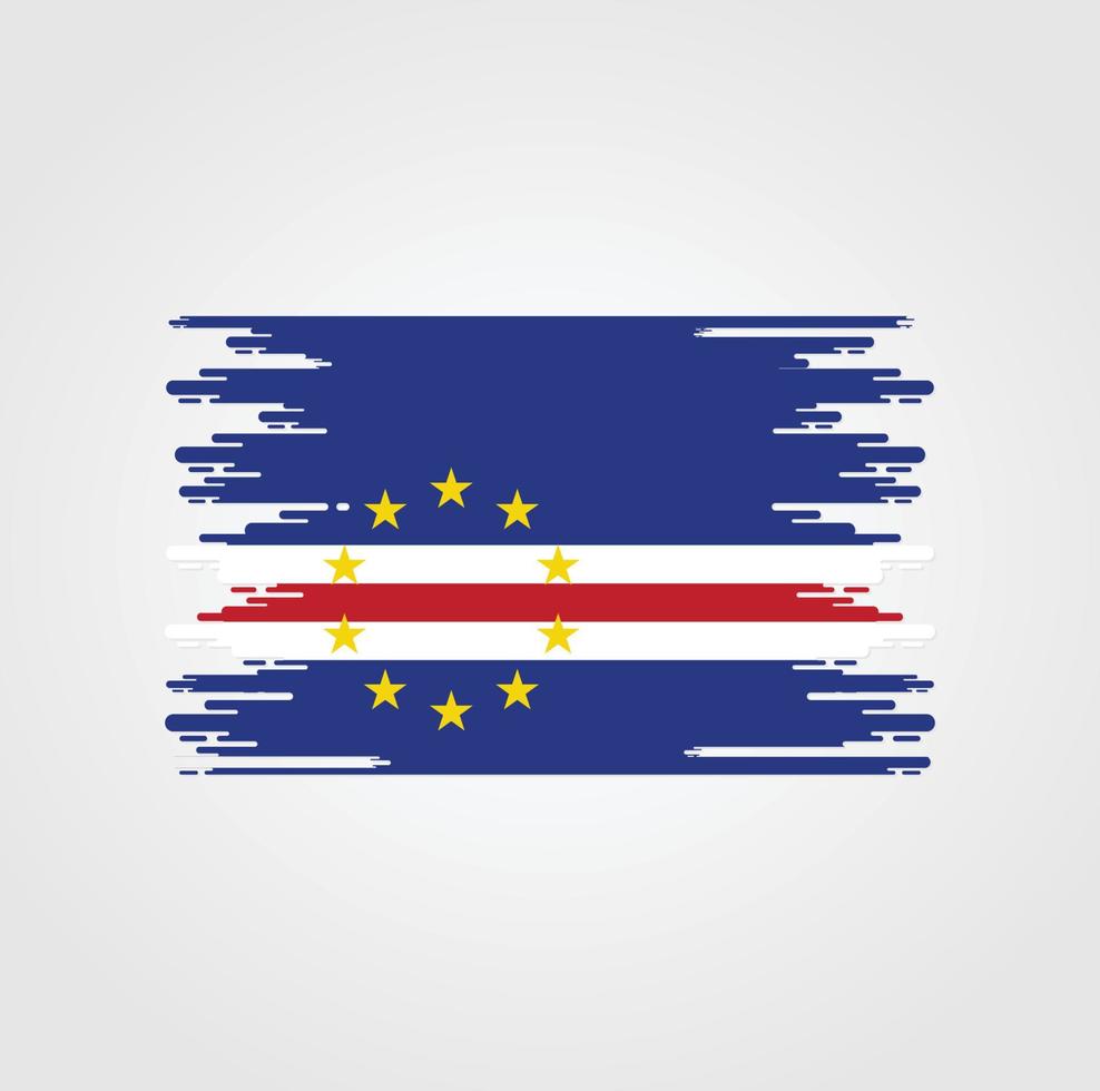 bandeira de cabo verde com design de estilo pincel aquarela vetor