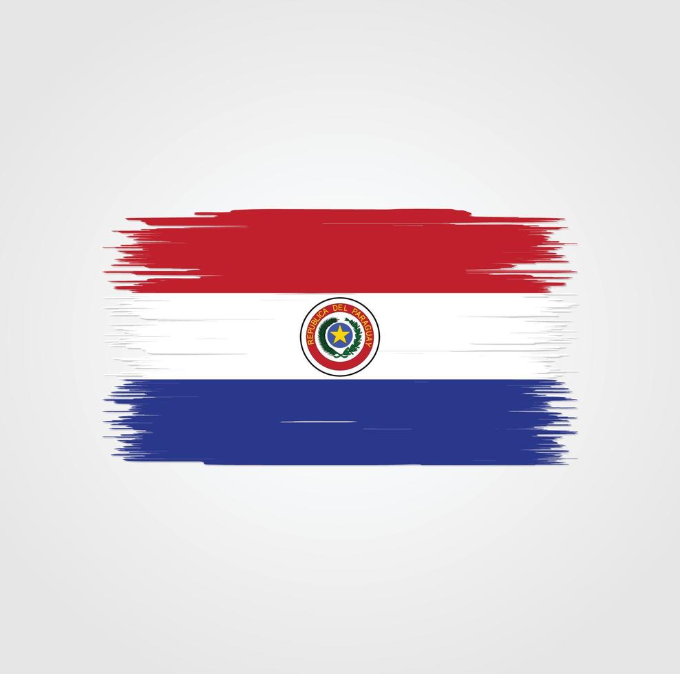 bandeira do paraguai com estilo de pincel vetor