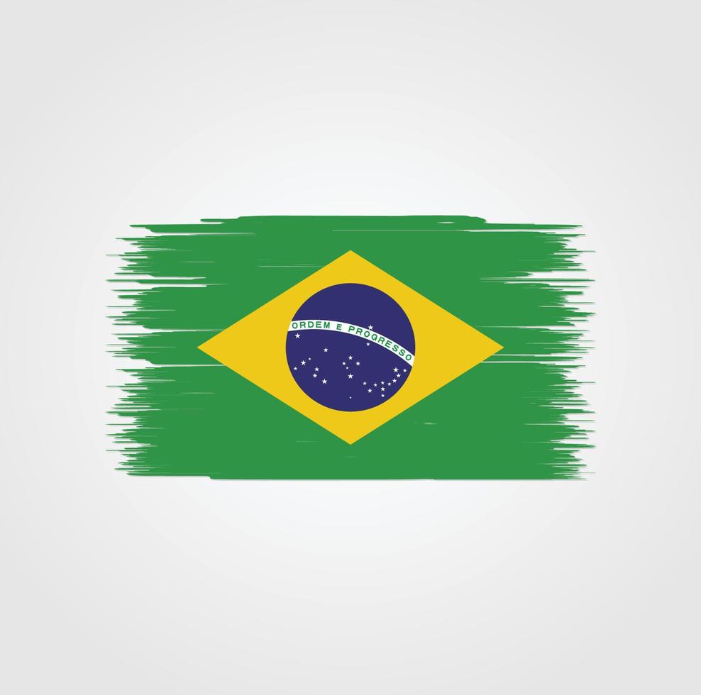 bandeira do brasil com estilo de pincel vetor