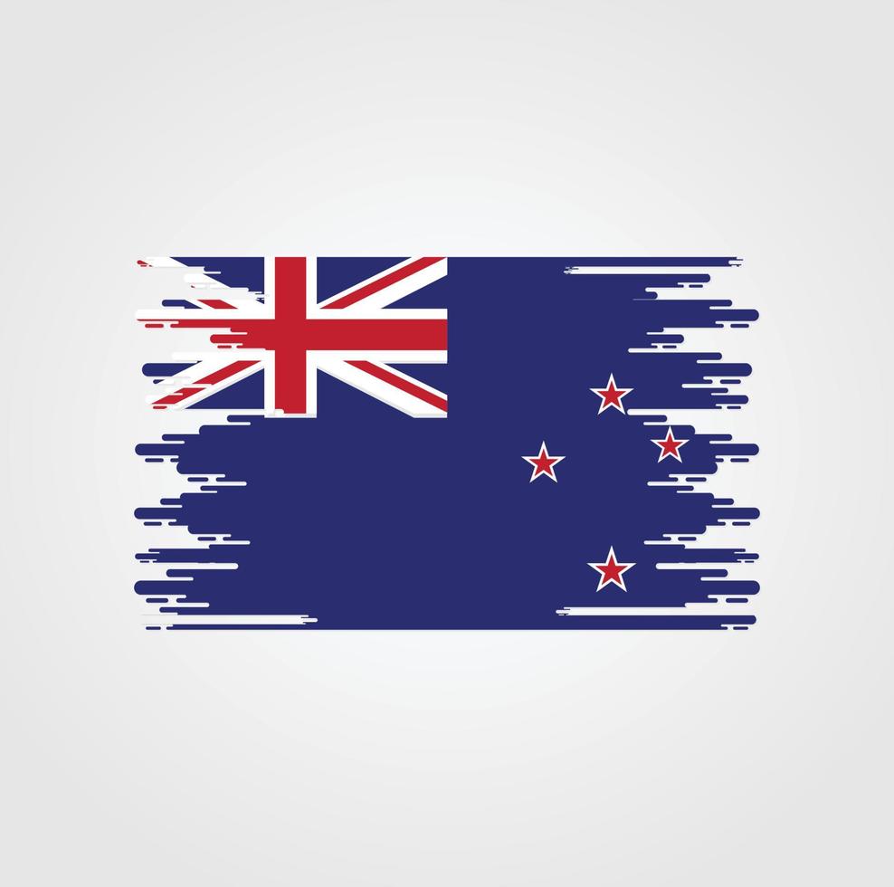 bandeira da nova zelândia com design de estilo pincel aquarela vetor