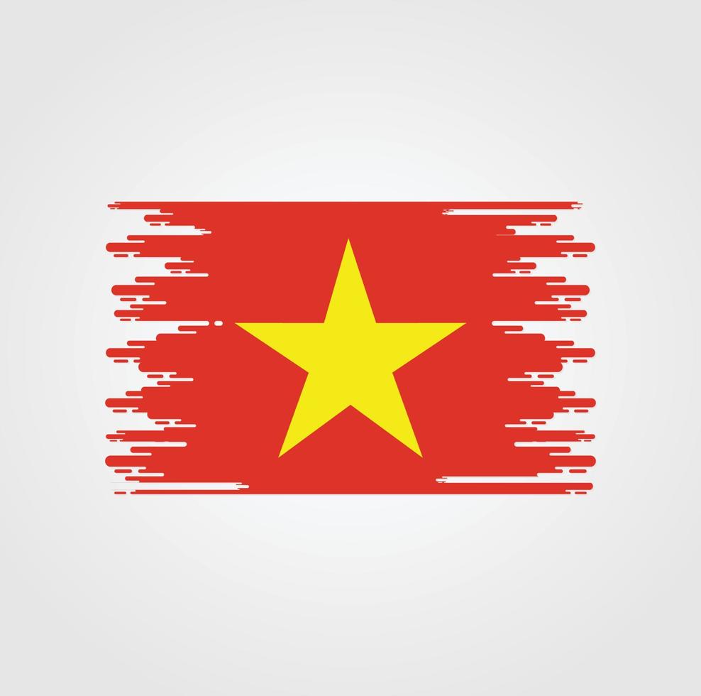 bandeira do vietnã com design de estilo pincel aquarela vetor