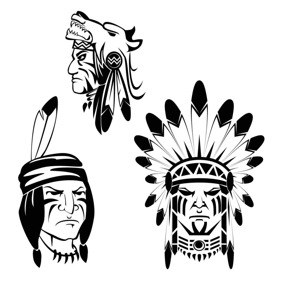 ilustração de design apache indiano vetor