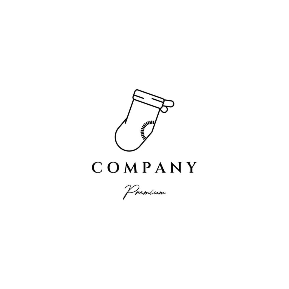 logotipo de ícone de arte de linha de meias design de ilustração vetorial minimalista vetor