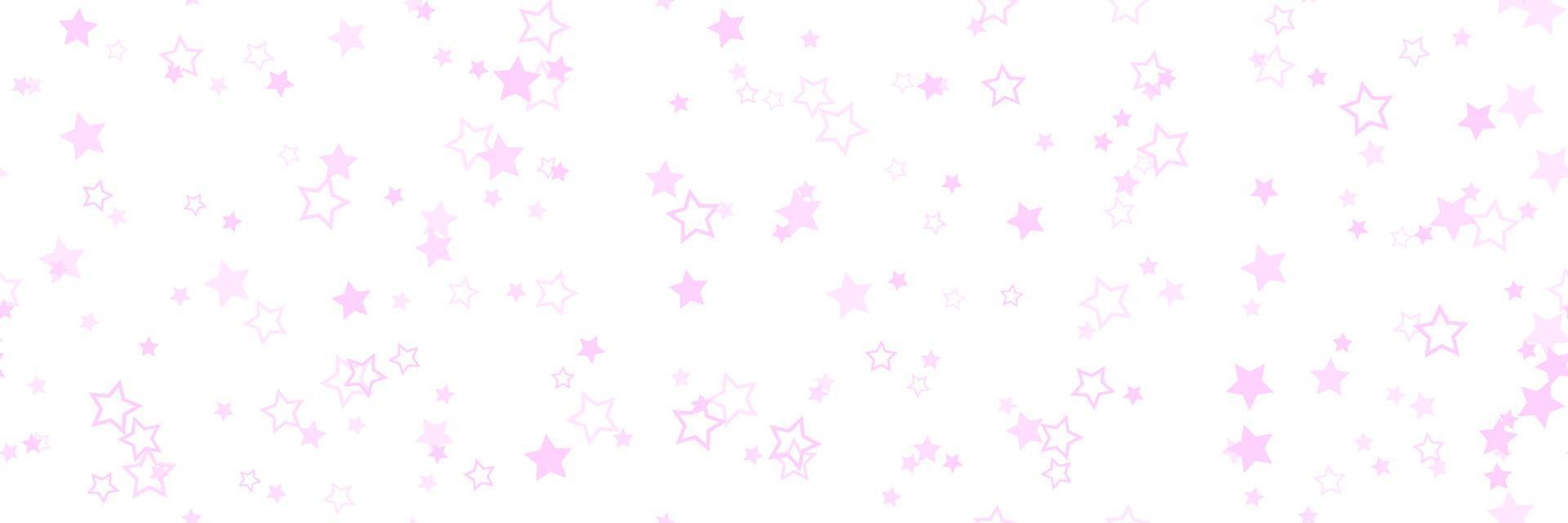 fundo estrela rosa para banner largo. fundo de estrelas sem costura. ilustração vetorial vetor