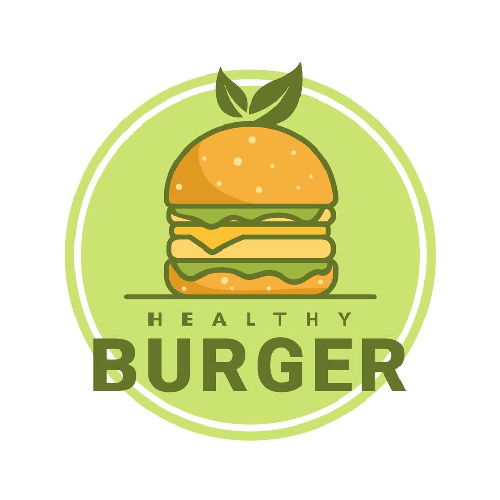 modelo de logotipo de hambúrguer saudável, adequado para logotipo de restaurante e café vetor