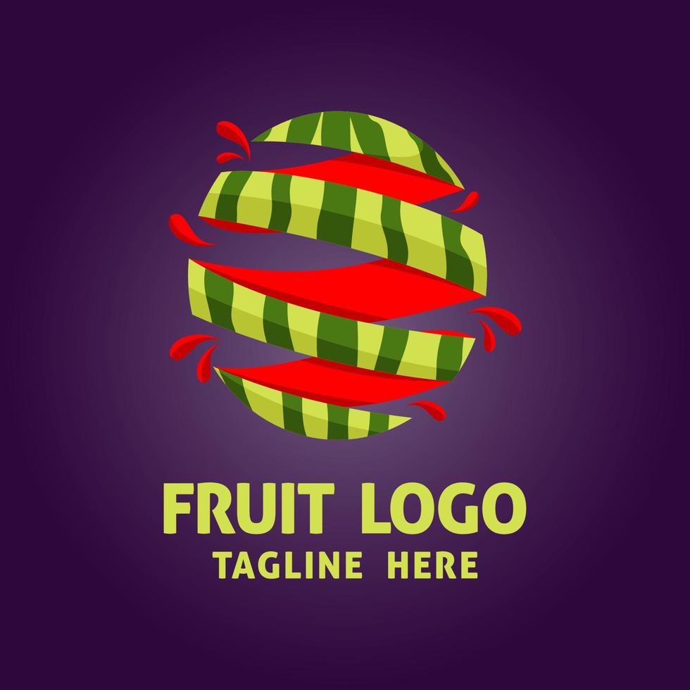 modelo de logotipo de melancia abstrata. design vetorial plano para loja orgânica, loja de alimentos saudáveis e café. vetor