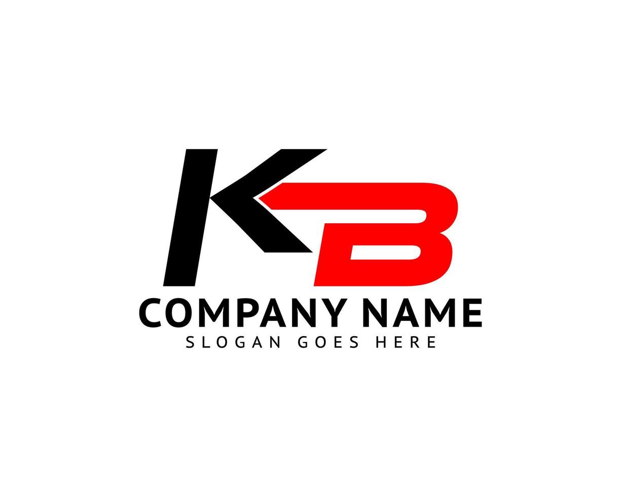 design de modelo de logotipo de letra inicial kb vetor