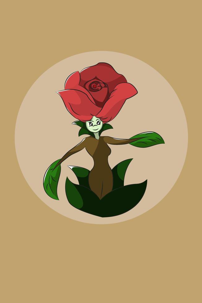 ilustração de design de personagens de flor de dança fofa vetor