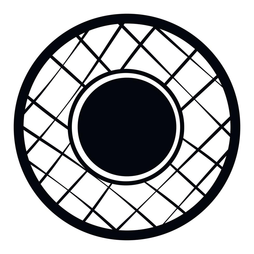 placa plana escandinava redonda simples ícone preto vetor