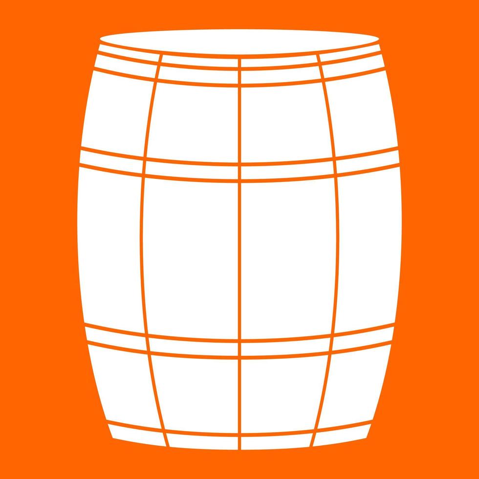 ícone branco de barris de vinho ou cerveja. vetor