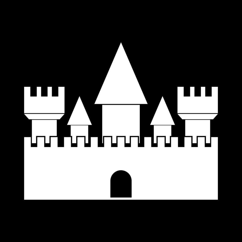 ícone de cor branca do castelo. vetor