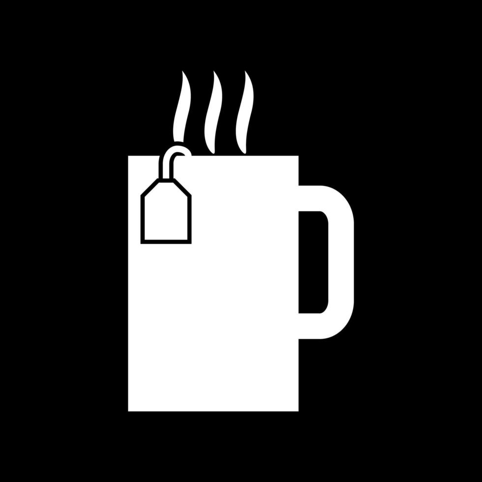 xícara com chá quente é ícone branco. vetor
