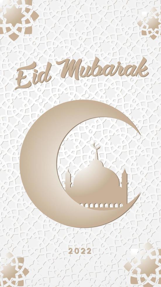 cartaz história eid mubarak vetor