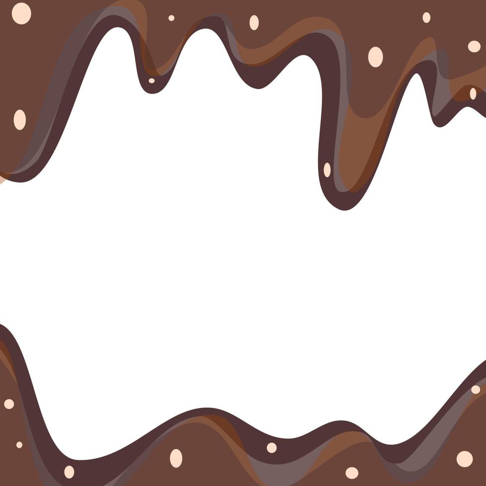 chocolate marrom doce, banner de modelo de gotejamento de café. vetor