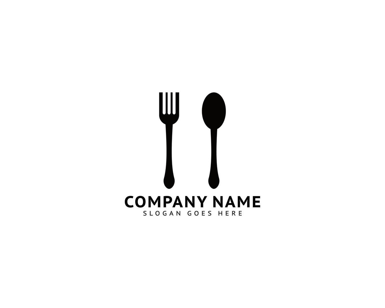 restaurante de logotipo com talheres, uma ilustração vetorial de colher e garfo vetor
