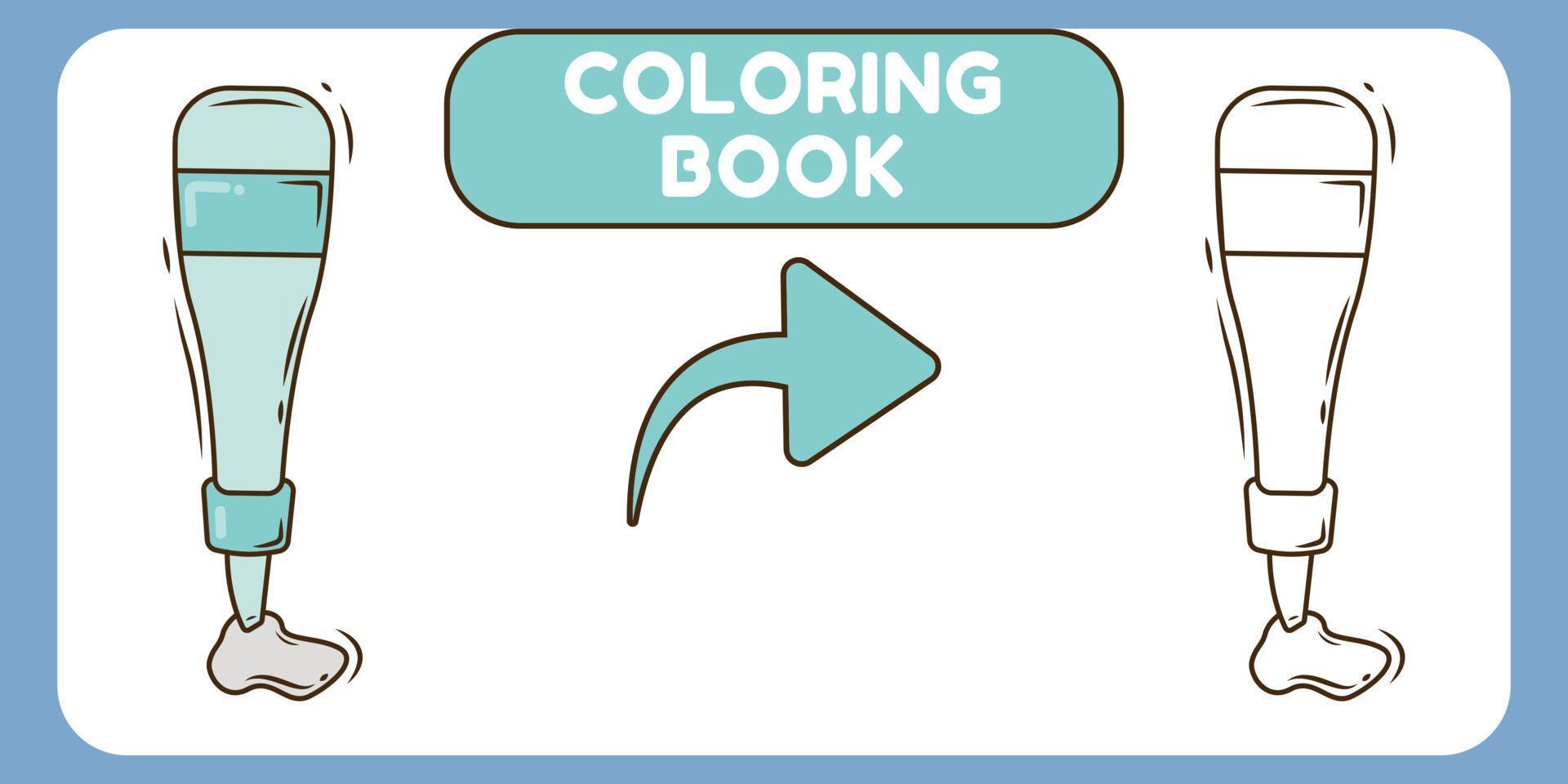 livro de colorir de desenhos animados desenhados à mão com cola fofa para crianças vetor