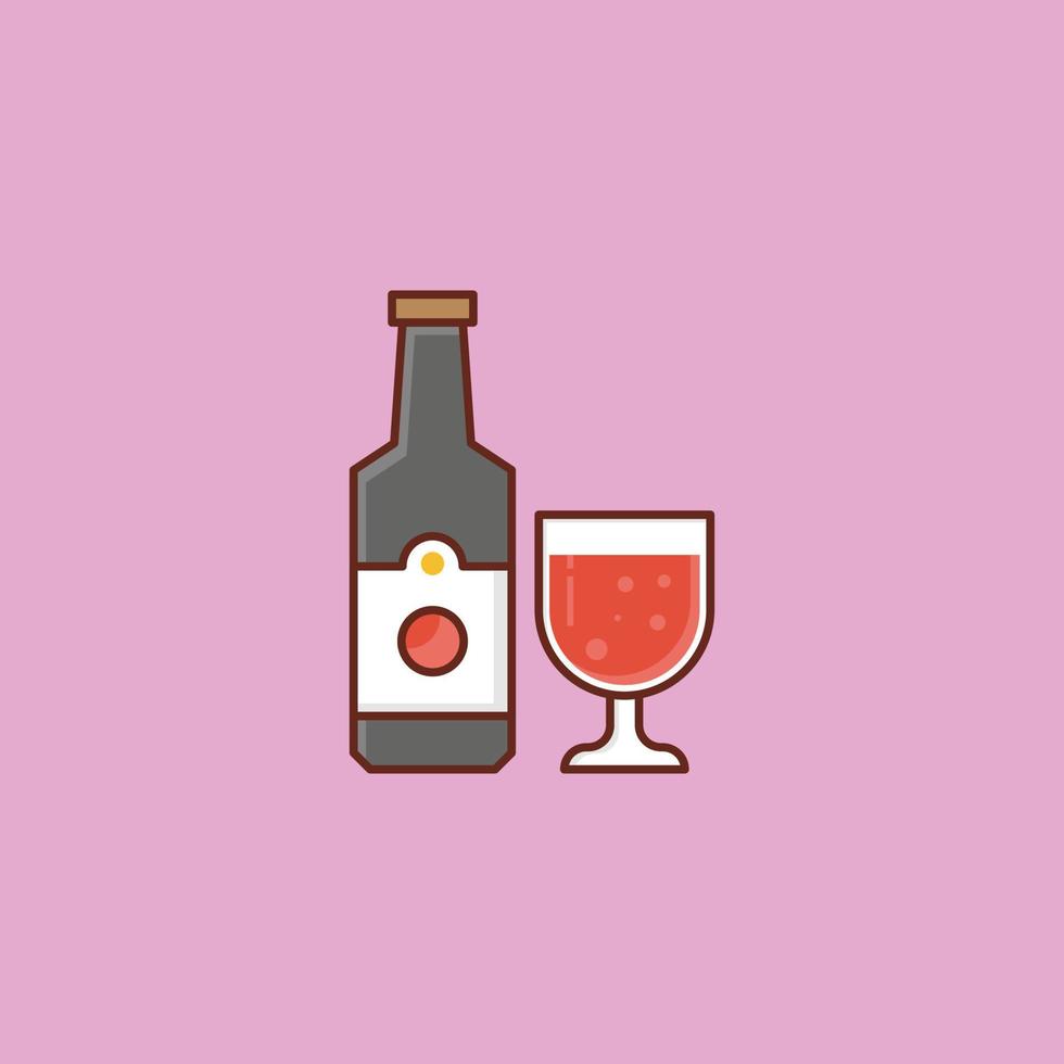 ilustração vetorial de vinho em um fundo. símbolos de qualidade premium. ícone de cor plana de linha vetorial para conceito e design gráfico. vetor