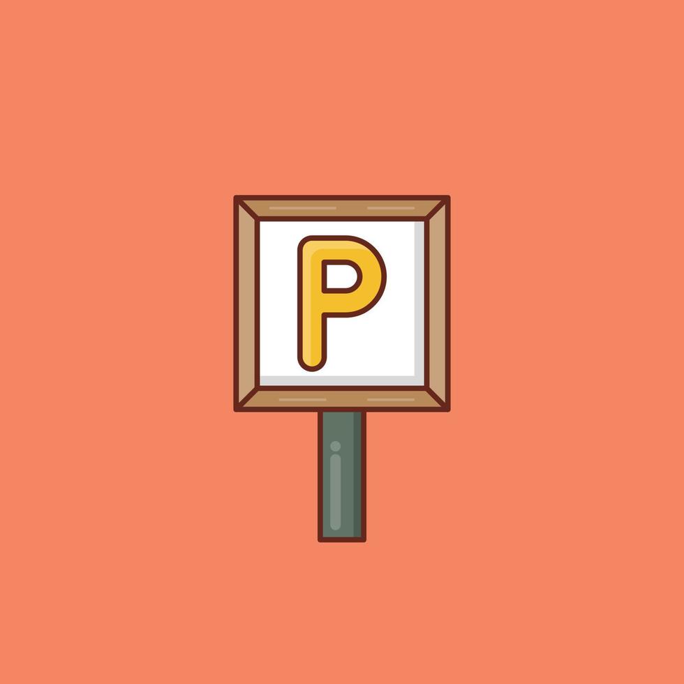 ilustração vetorial de estacionamento em um fundo. símbolos de qualidade premium. ícone de cor plana de linha vetorial para conceito e design gráfico. vetor