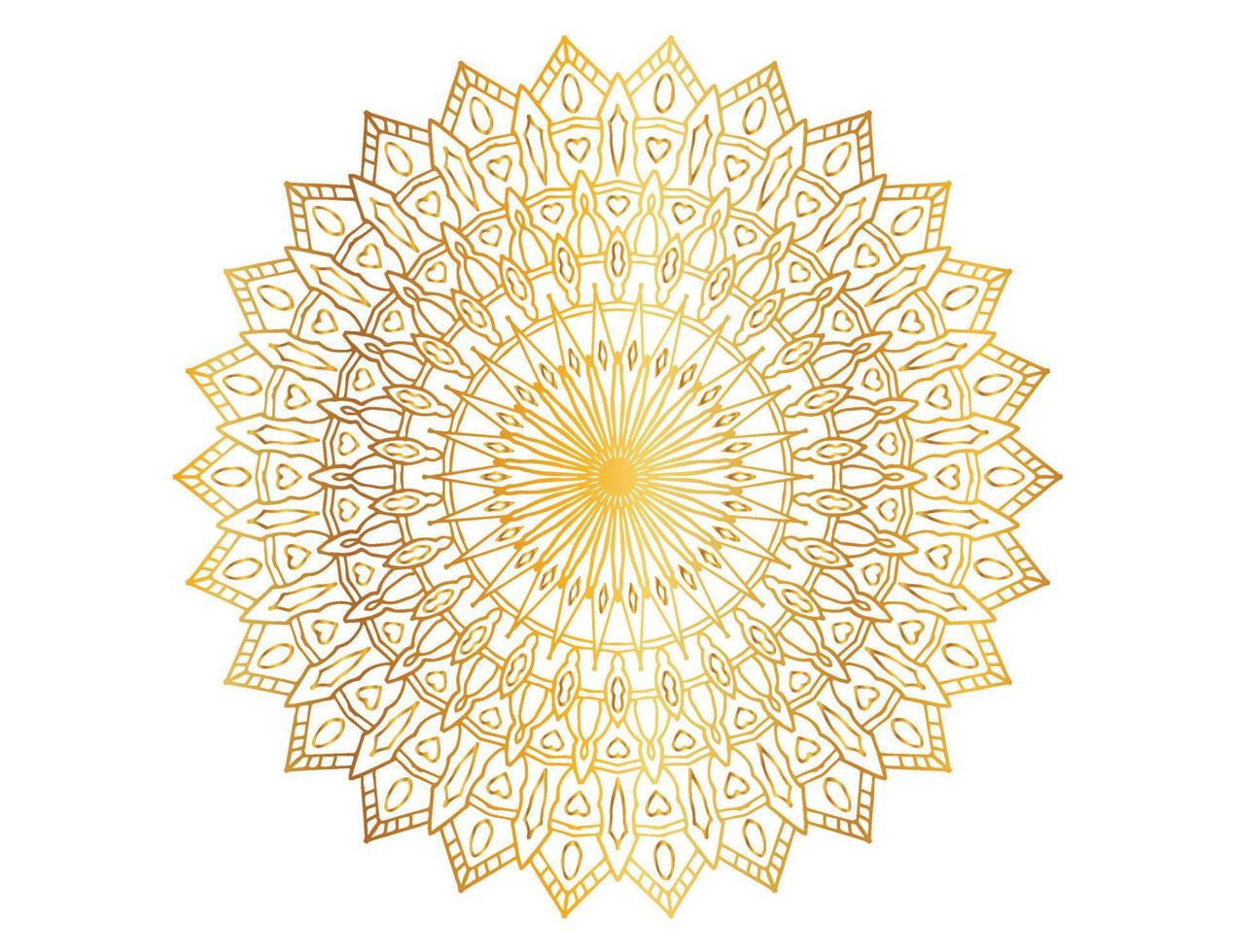 design de mandala com arte dourada, vintage, real, círculo, flor vetor