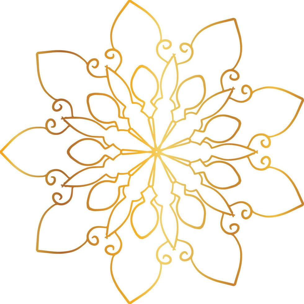 design de mandala com arte dourada, vintage, real, círculo, flor vetor