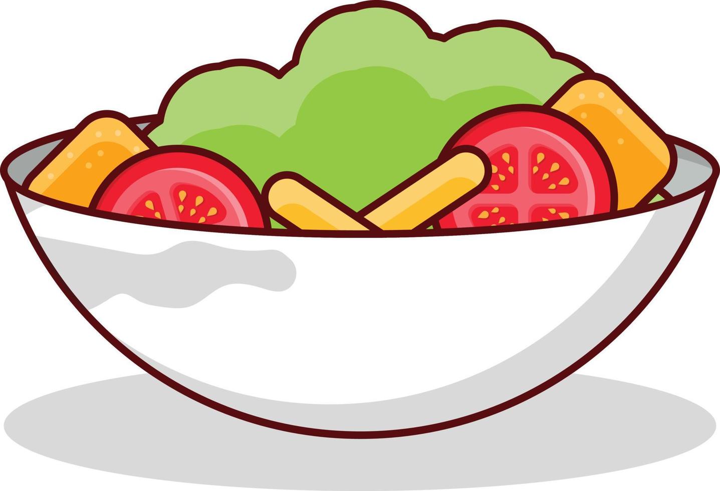 ilustração vetorial de salada em um fundo transparente. símbolos de qualidade premium. ícone de cor plana de linha vetorial para conceito e design gráfico. vetor