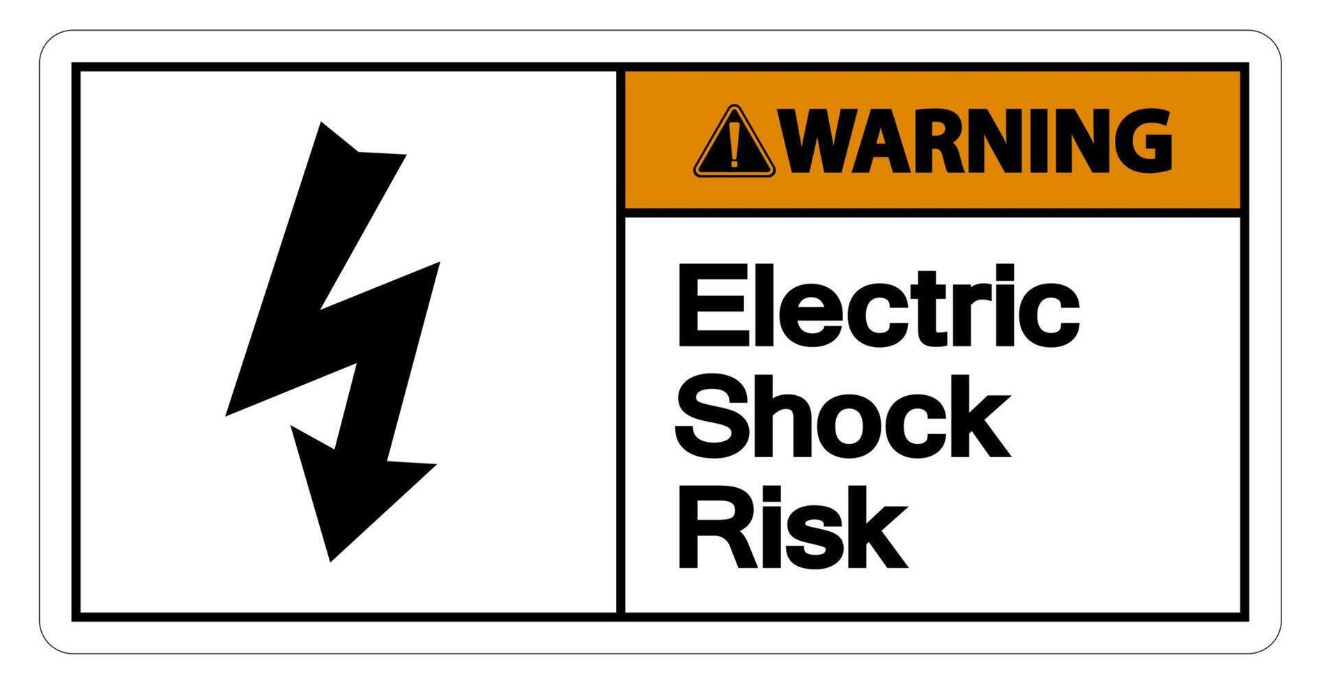 símbolo de aviso de risco de choque elétrico no fundo branco vetor