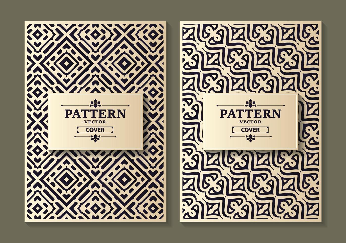 coleção de capa de livro de padrão de ornamento vetor