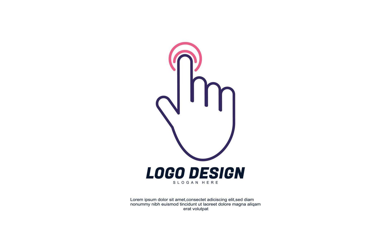 estoque vetor abstrato criativo moderno toque de dedo design elementos de design de logotipo melhores para logotipos e identidade de marca de negócios da empresa