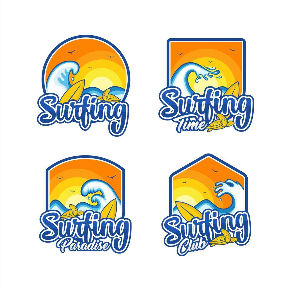 ilustrações de logotipo de design de clube de surf vetor