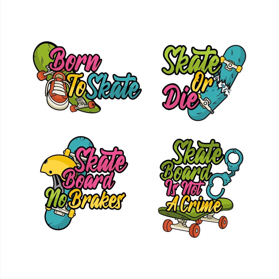 coleção de vetores de design de logotipos de skate