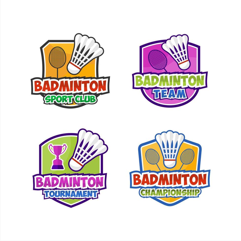 coleção de design de torneio de clube de badminton vetor