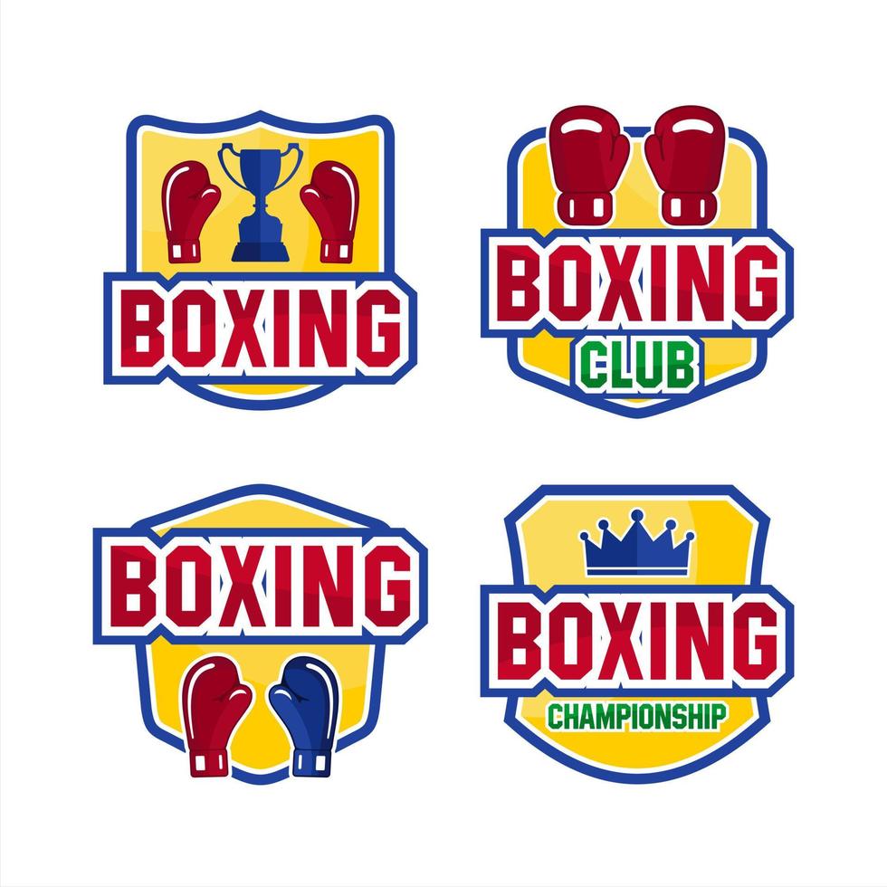 coleções de logotipos de campeonato de clube de boxe vetor