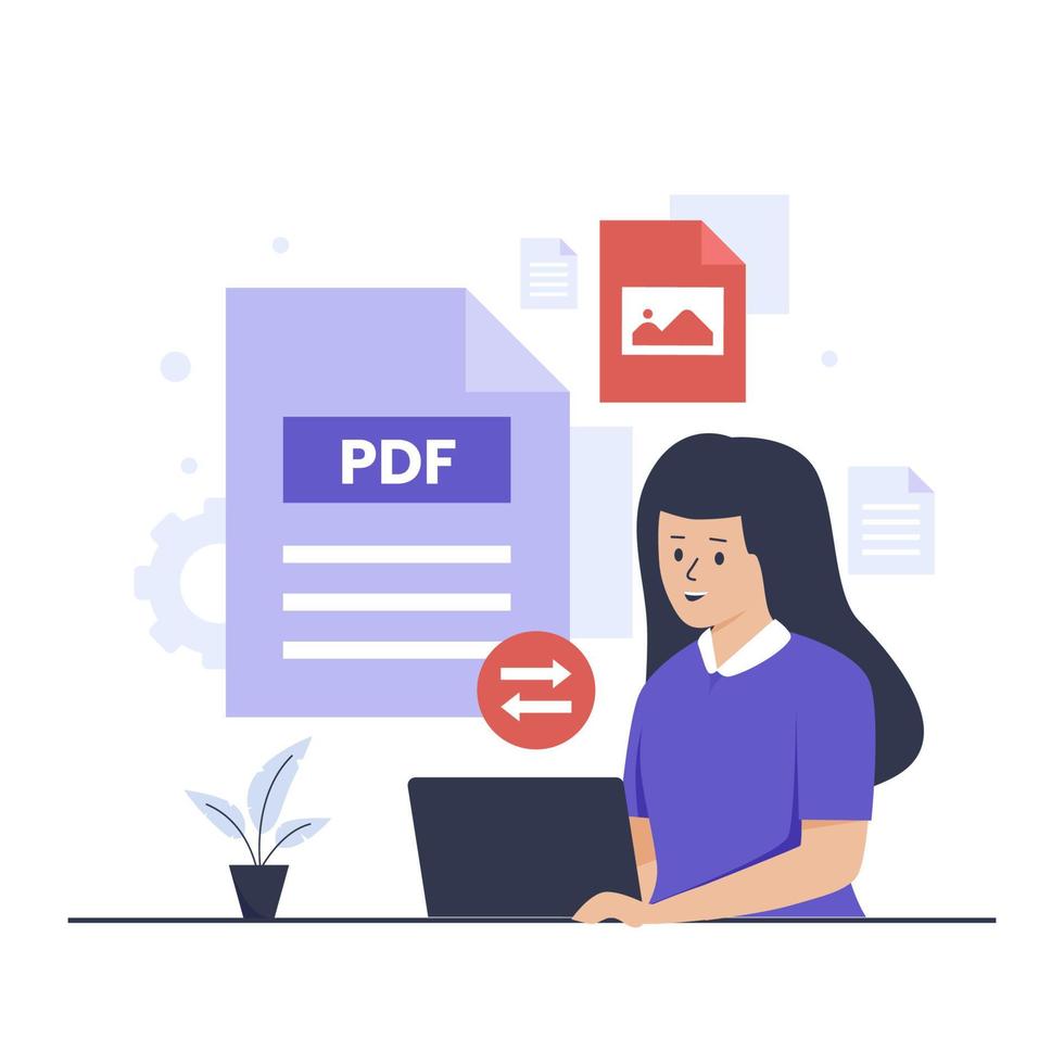 pdf para jpeg converter conceito de design de ilustração vetor