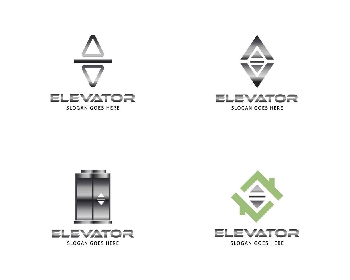 conjunto de modelo de vetor de logotipo de elevador ou elevador