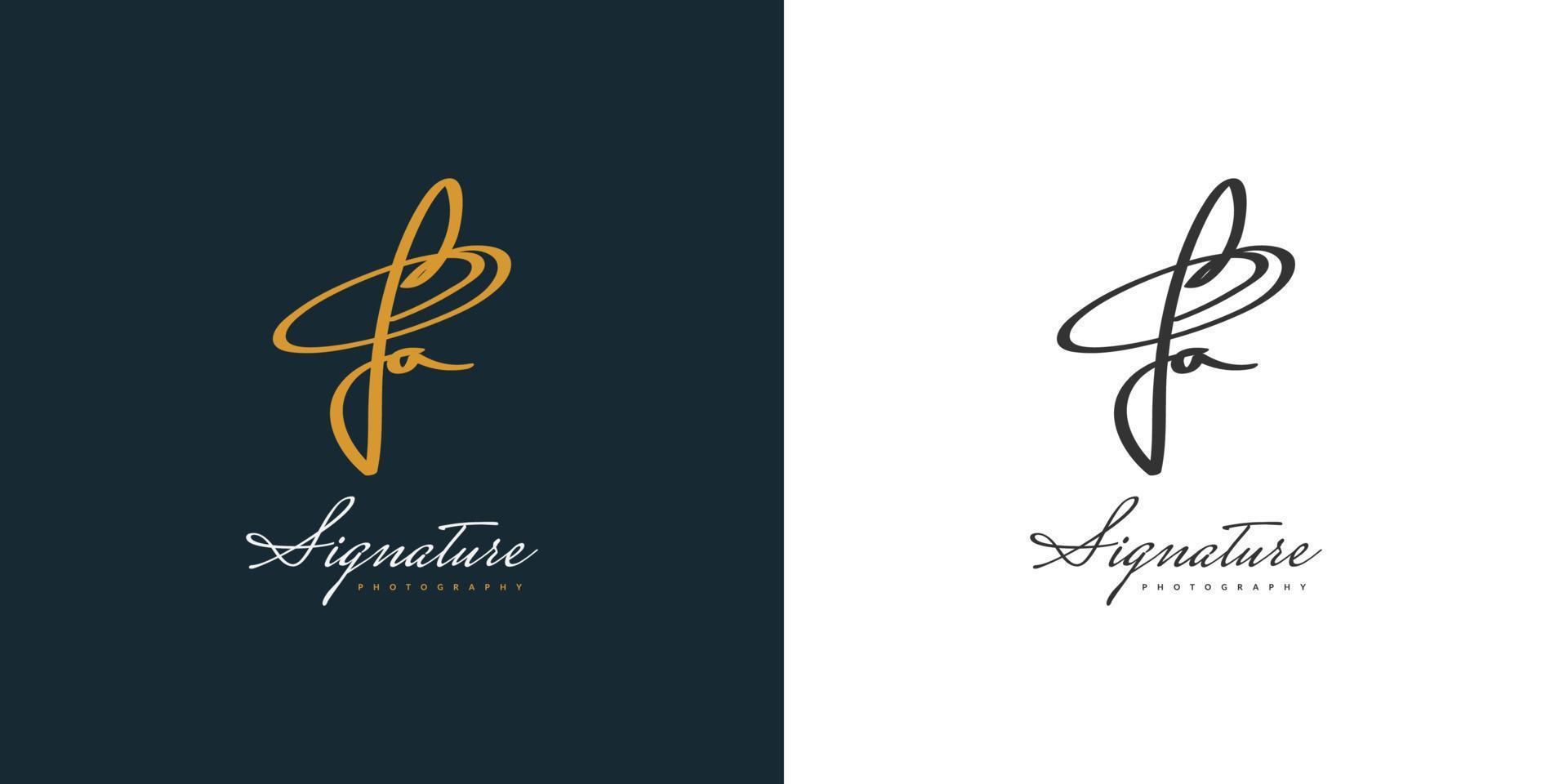 ja design de logotipo inicial com estilo de caligrafia. ja logotipo de assinatura ou símbolo para identidade de casamento, moda, joias, boutique, botânica, floral e empresarial vetor