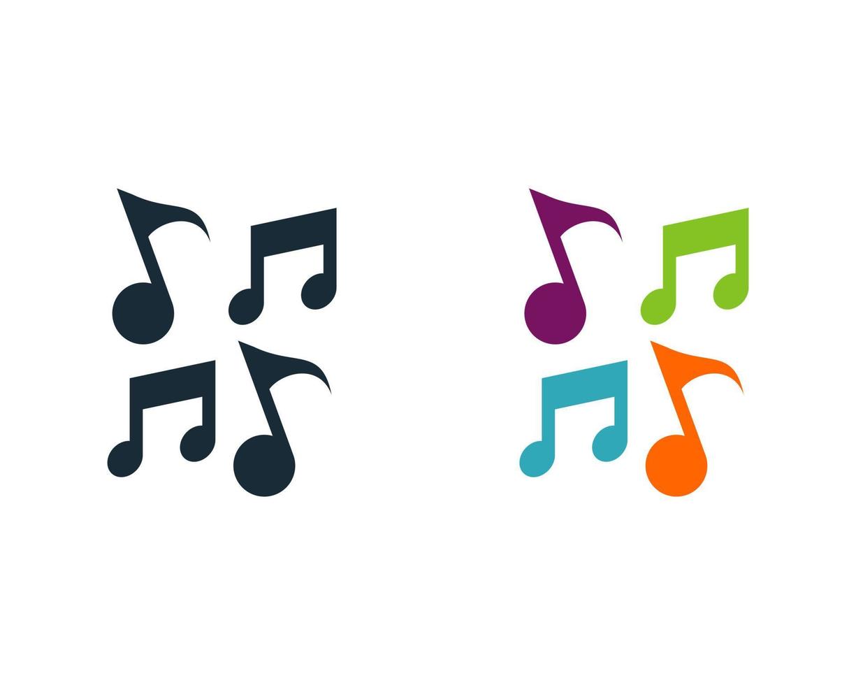 elementos de modelo de design de ícone de música de nota chave vetor