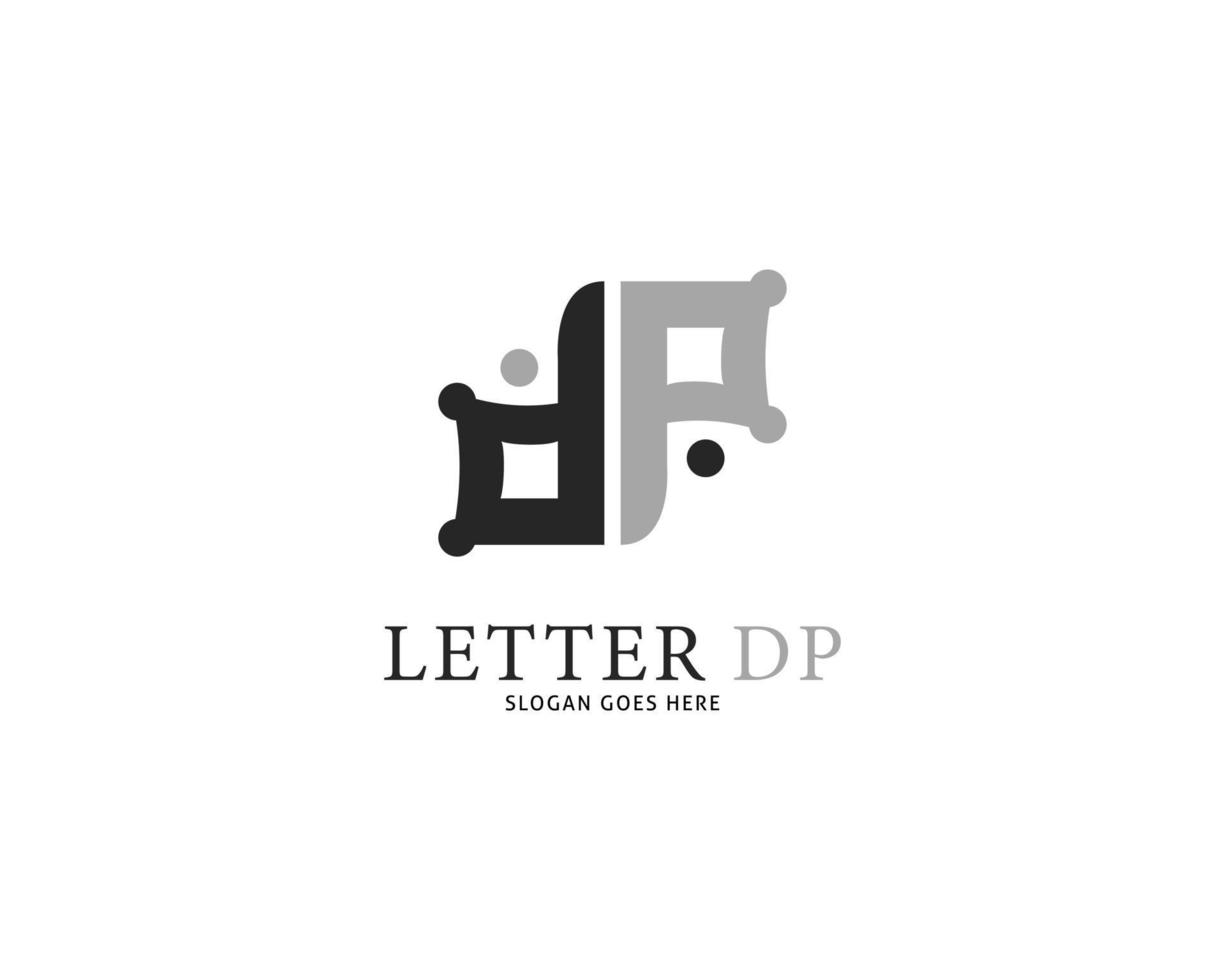 design de modelo de logotipo de letra inicial dp vetor