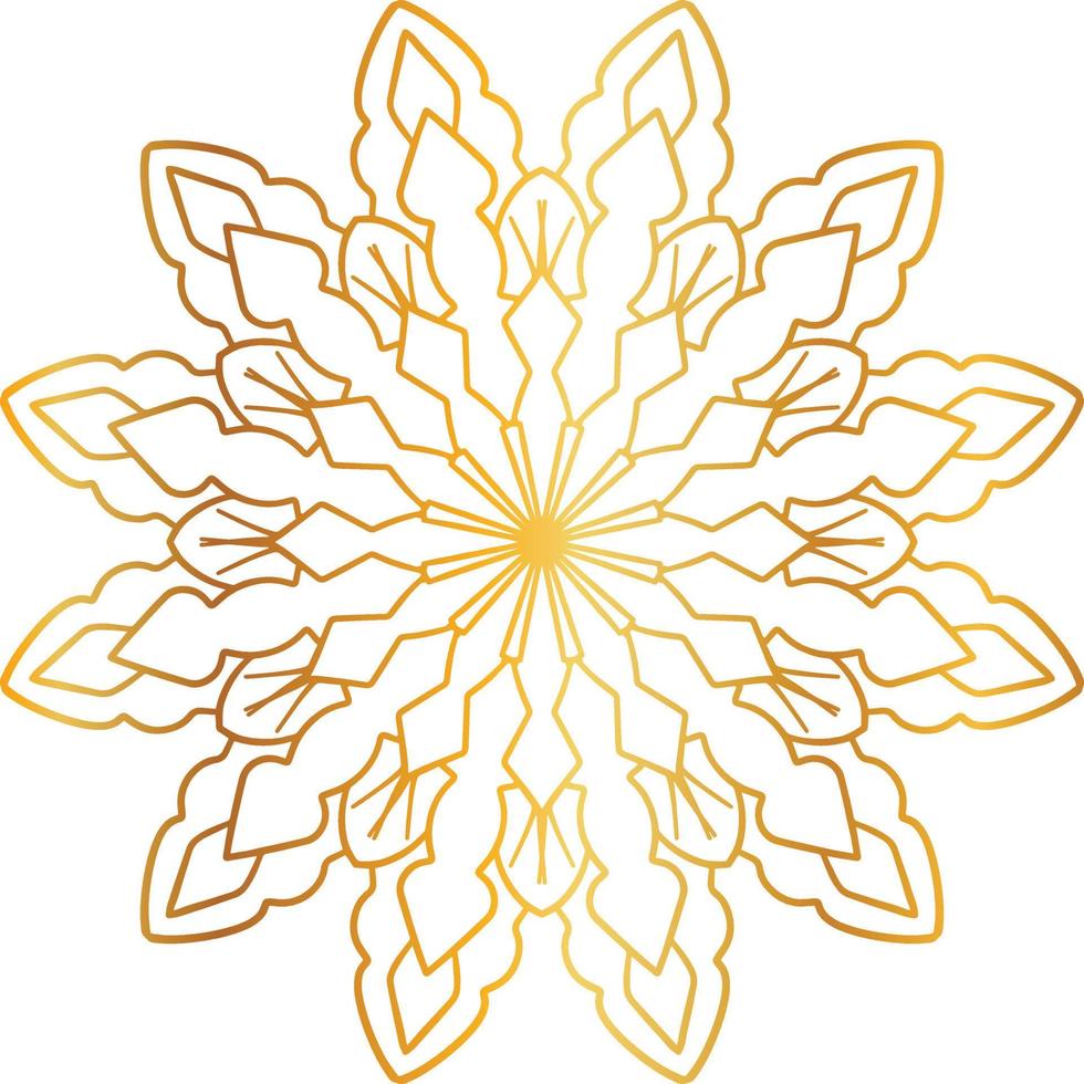 desenho de mandala dourada, real, projetando, plano de fundo, círculo, flor vetor