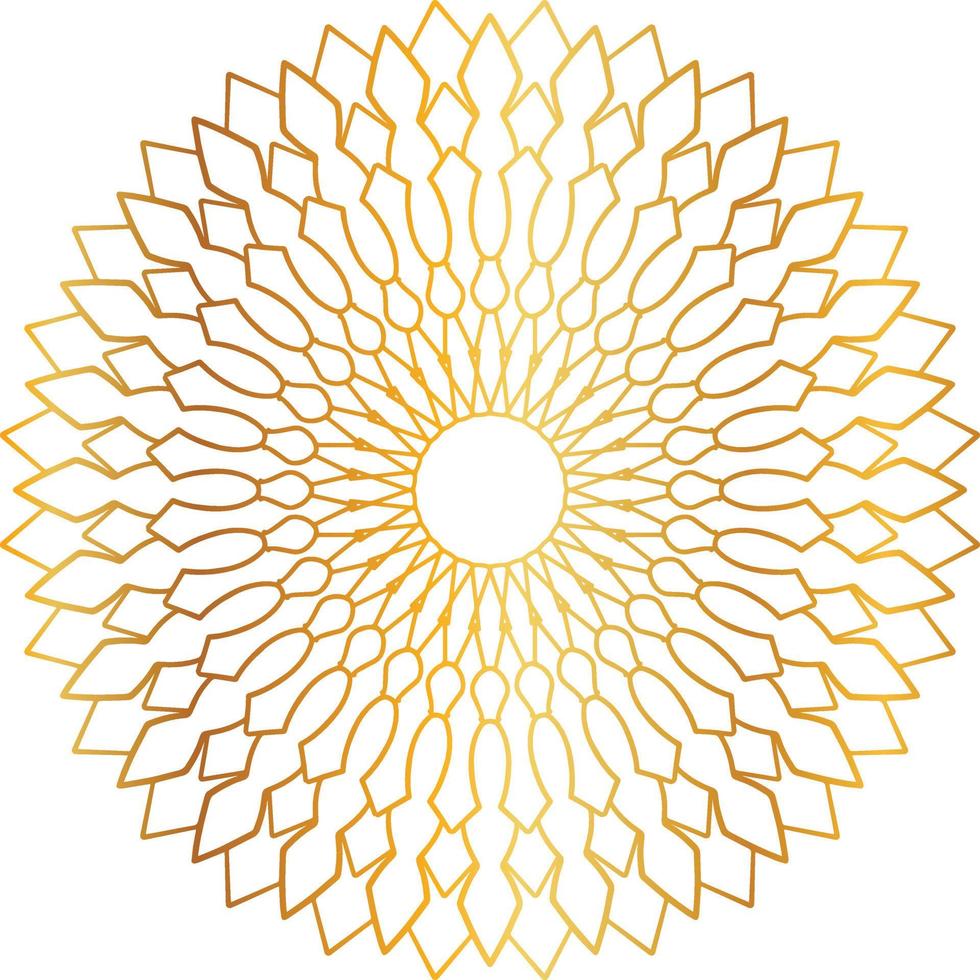 design de mandala dourada, real, projetando, plano de fundo, círculo, flor vetor