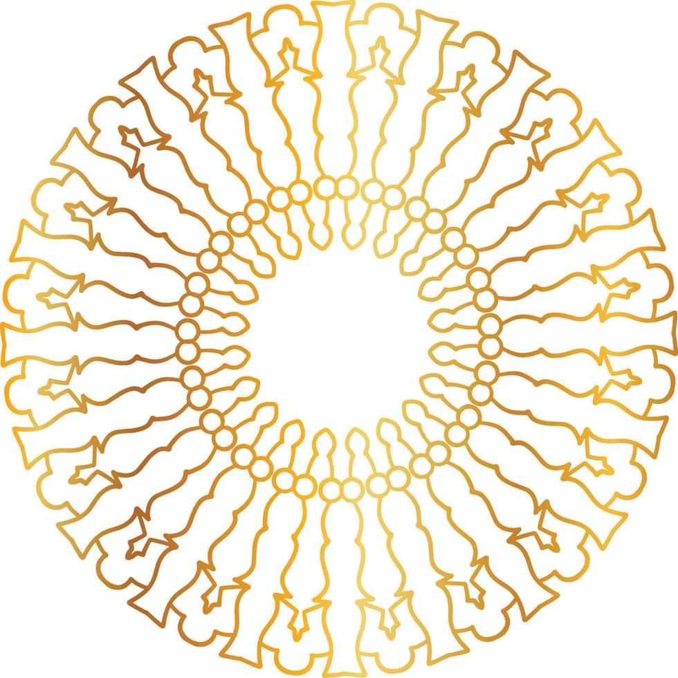 padrão de design de mandala dourada, fundo, flor, decoração, círculo, vetor