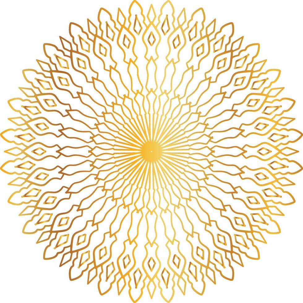 design de mandala dourada, real, projetando, plano de fundo, círculo, flor vetor