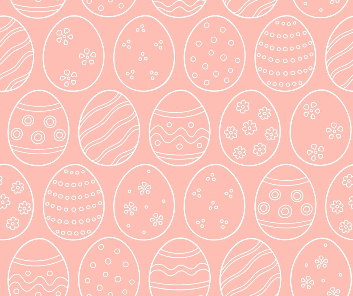 ovos decorados como símbolo da grande páscoa. padrão sem emenda no estilo doodle. desenhado à mão vetor